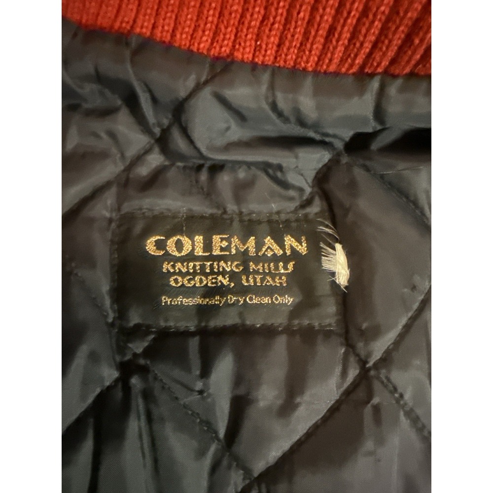 Vintage Coleman Varsity Jacket Wool Leather USA Letterman Sz L - Picture 3 of 16